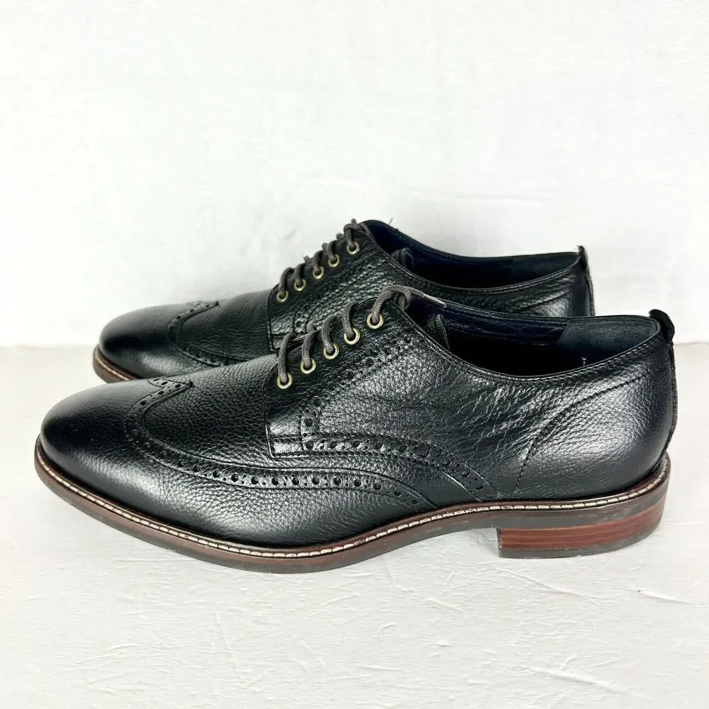 Cole Haan Men's Watson Casual Wigtip Oxford Dress Shoe Size 10 Black EUC Leather